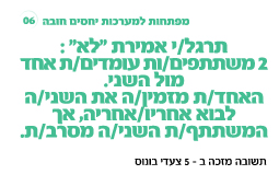 משחק בינה לבינו – תרגול אמירת לא