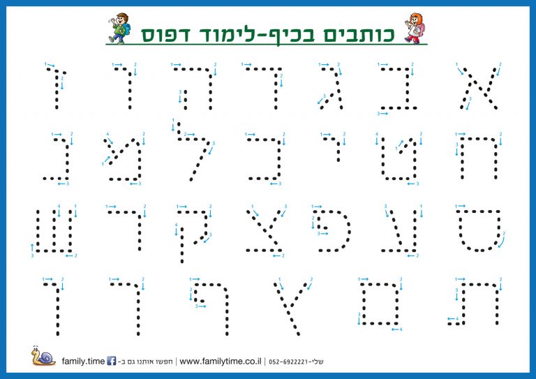 לוחות לתרגול כתיבה אותיות ומספרים
