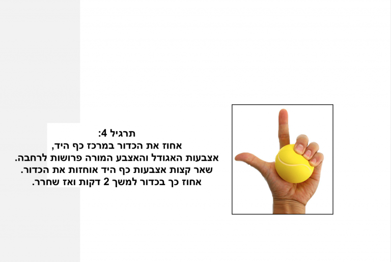 כדור מחיצה לחיזוק האצבעות ושחרור מתח